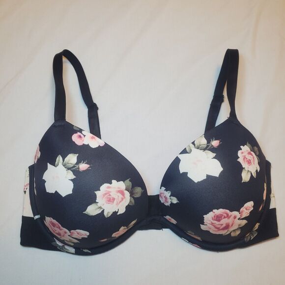 Victoria's Secret Wear Everywhere Super Push Up Bra 36D Mixed Patern Floral - Picture 1 of 7